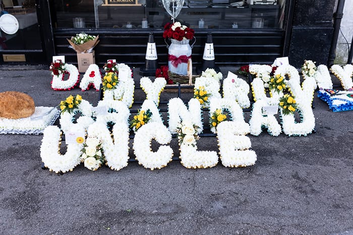 flowers outside  shop front